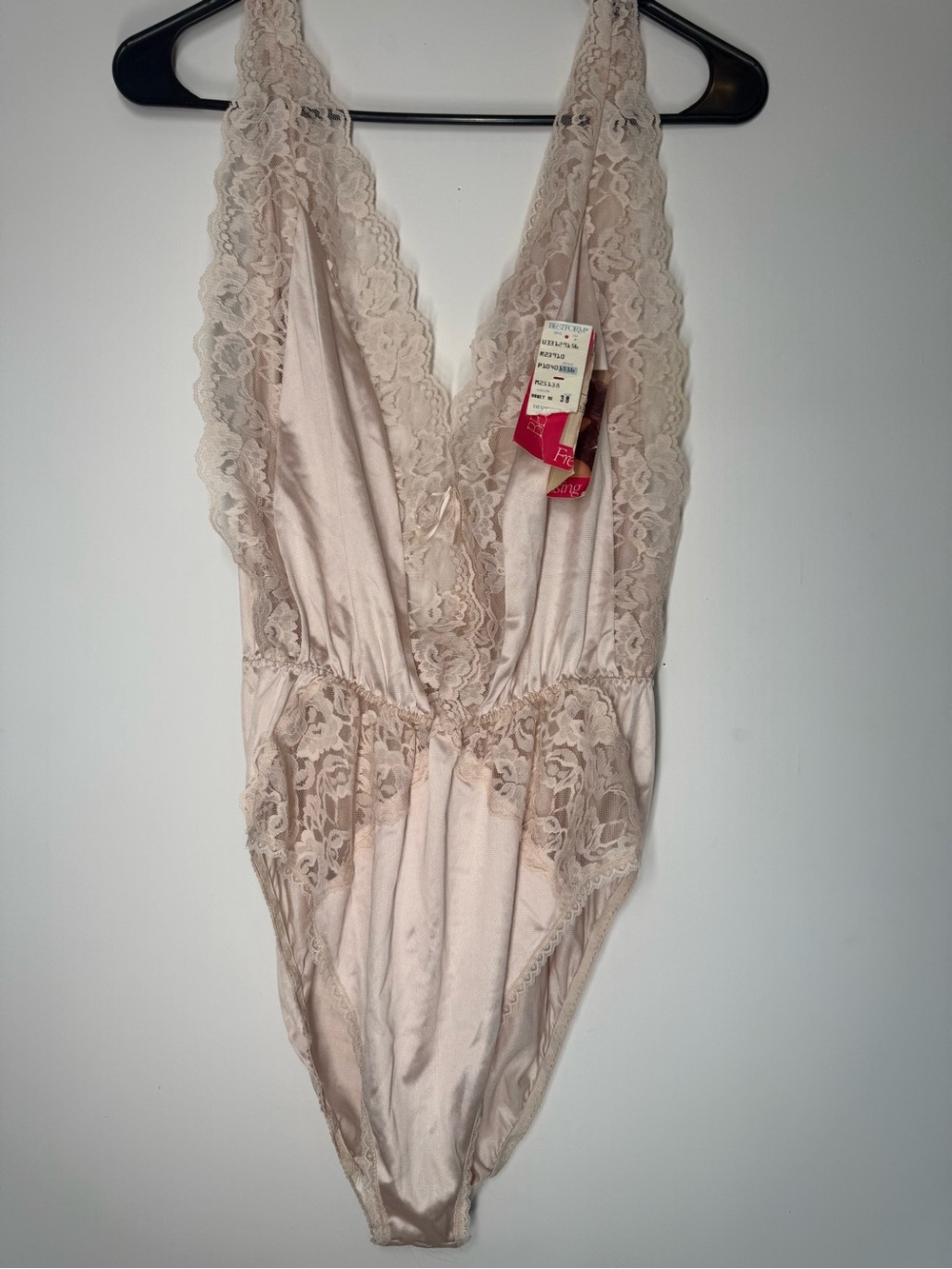 Bestform Vintage 1991 French Dressing Lace Slip Teddy Bodysuit- Honey Beige